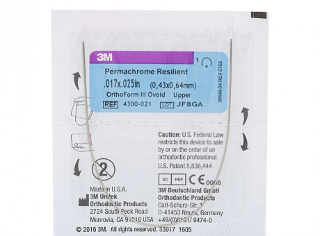 Дуга стальная Unitek Permachrome Resilient .016x.016  ВЧ ФIII (3М)